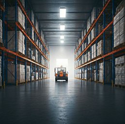 Warehouse worker using tablet